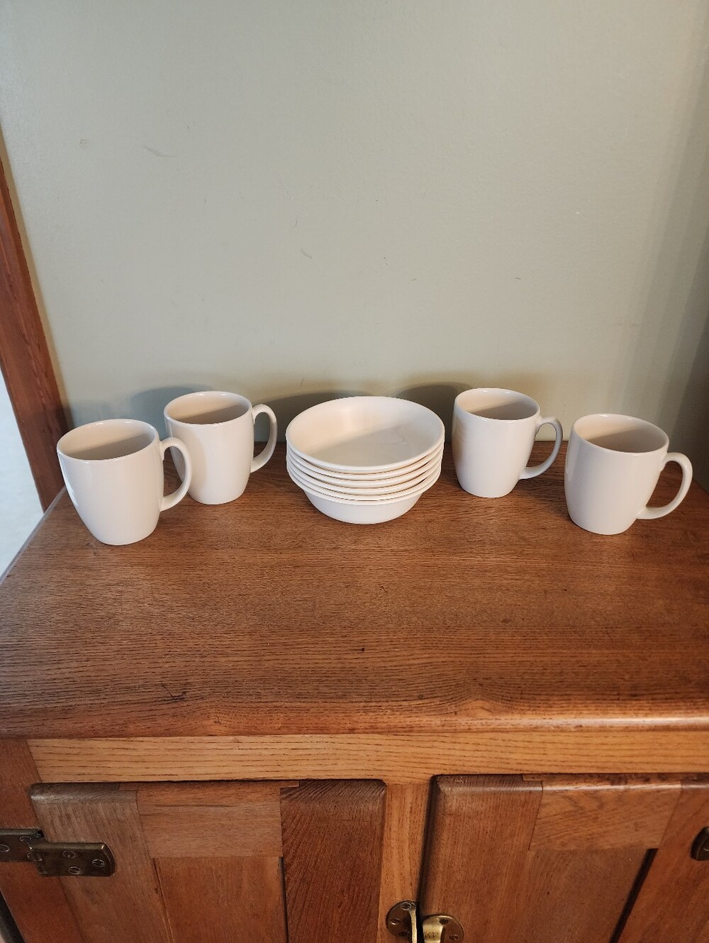 Corelle 6pc Bowls With 4 Cups In Cream Plus 5 Bonus Lids